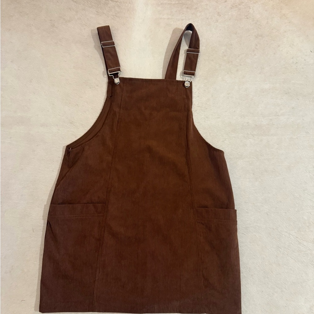 Brown Corduroy Pinafore Dress